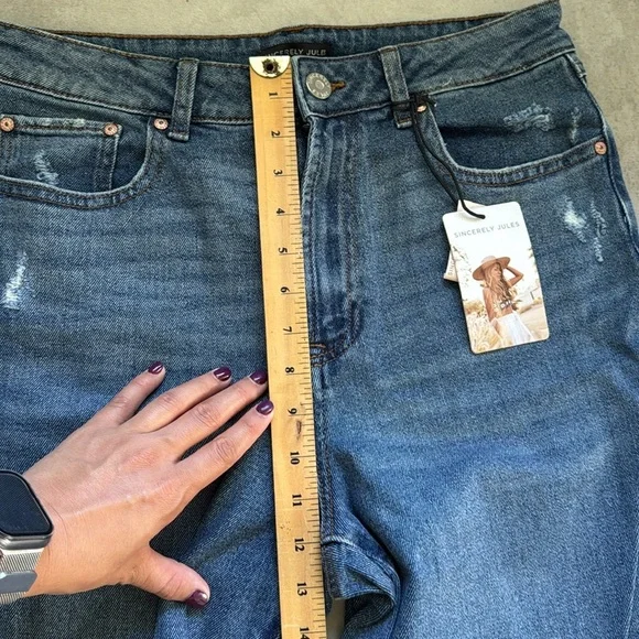 Sincerely Jules Distressed High-Rise Mom Jeans Size 11/30 NWT - Picture 12 of 12